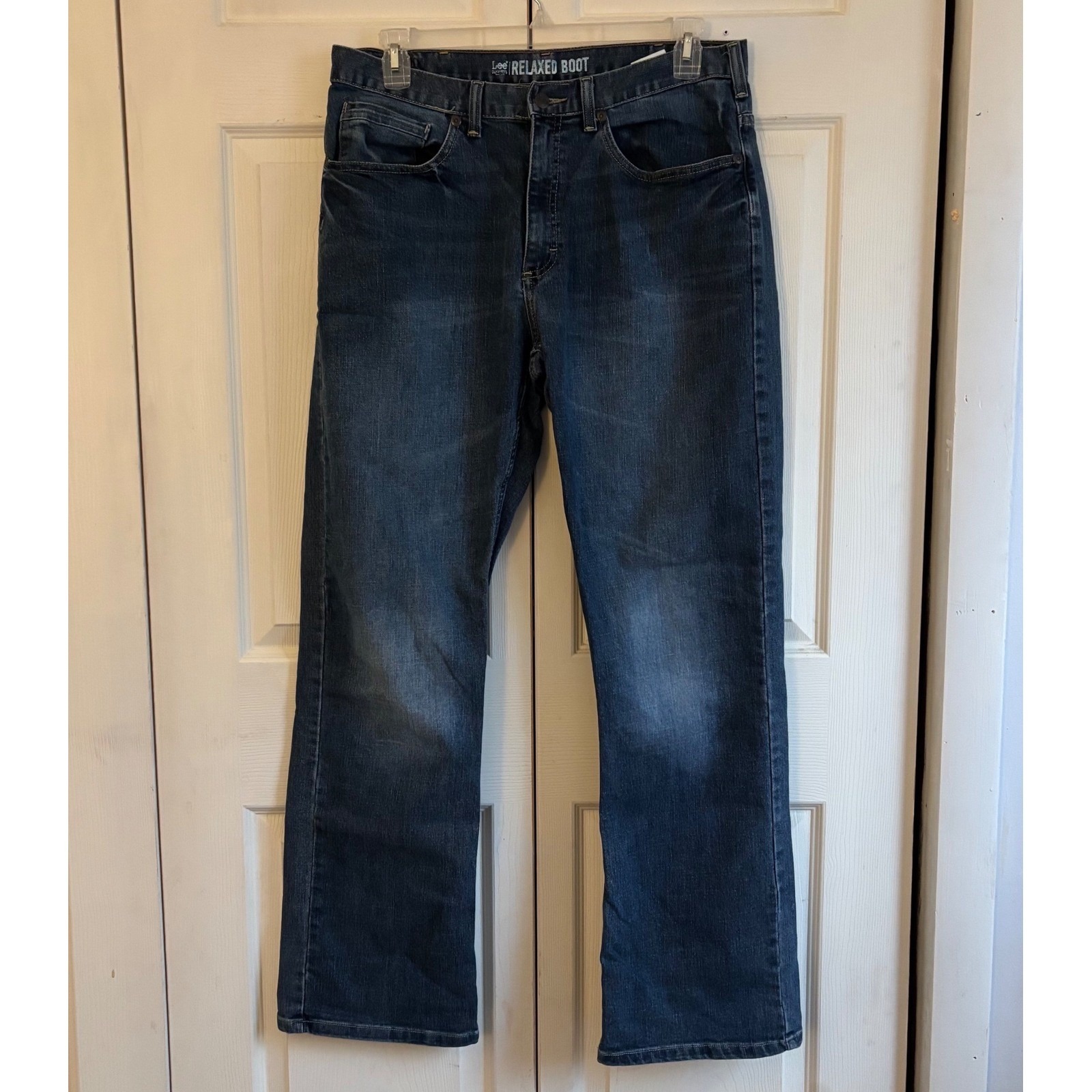 Lee Relaxed Bootcut Jeans Mens 36x34 Dark Wash Blue Denim Classic Fit